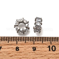 Латунь микропаве прозрачный кубический цирконий европейский бисер KK-Z126-13P