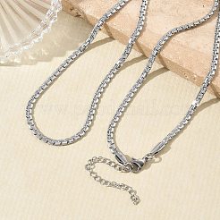 Set aus Halskette und Armband aus Edelstahl 304 mit Kastenkette&nbsp;SJEW-D091-03P