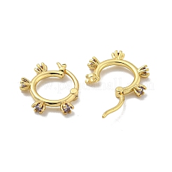 Серьги-кольца из латуни с микропаве из кубического циркония EJEW-C088-30G