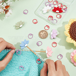 6 шт. 6-х цветные силиконовые бусины лотоса для спиц/ограничители для спиц DIY-NB0010-33