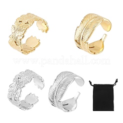 4 шт. 4 стиля ионного покрытия (IP) манжетные кольца из нержавеющей стали 304&nbsp;STAS-UN0032-84