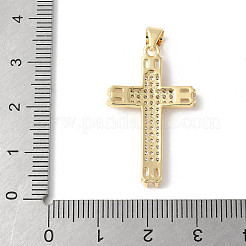 Латунные микро проложить кубического циркония крест подвески ZIRC-I071-04G-03