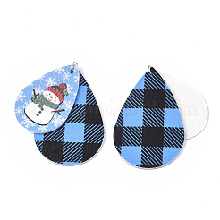 Tema de navidad de cuero de la pu grandes colgantes&nbsp;FIND-R080-04