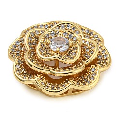 Покрытие стойки латунь паве прозрачный кубический цирконий цветок многожильные звенья KK-Z063-16G