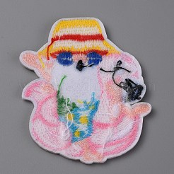 Cartoon-Zwerg/Gnom bestickt Polyester-Stoff Aufbügler&nbsp;PATC-WH0001-114C