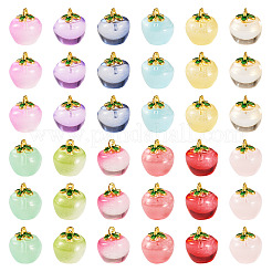 24 шт. 12-х цветные прозрачные стеклянные подвески в форме яблока DGLA-TA0001-35