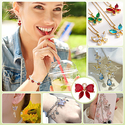 12 шт. латунные стеклянные подвески KK-PH0013-43A