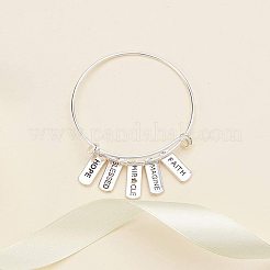 Pendenti di messaggio ispiratore in lega di stile tibetano&nbsp;TIBEP-PH0003-02-RS