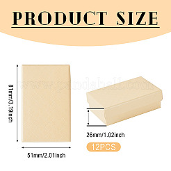 Прямоугольная картонная бумажная шкатулка для драгоценностей CON-TAC0015-01B