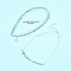 Ожерелья из бисера с натуральным красным авантюрином NJEW-FS00013