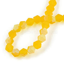 Imitez des brins de perles en verre givré bicône en cristal autrichien&nbsp;EGLA-A039-T6mm-MB22
