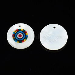 Подвески с пресноводными ракушками с принтом&nbsp;SHEL-T009-20B