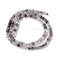 Naturale nero rutilato perle di quarzo fili&nbsp;G-M390-06A
