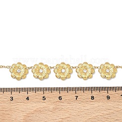 Colliers pendentifs en forme de fleur en acier inoxydable 304 sertis de micro-pavés de zirconiums cubiques pour femmes&nbsp;NJEW-F367-01A-G