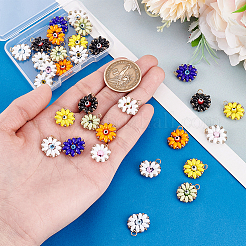 32 шт. 8-х цветный стеклянный бисер в виде подсолнуха с амулетами от сглаза PALLOY-PH01782