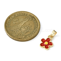 合金エナメルチャーム  真鍮製スナップオンベイル付き  花のチャーム  ミックスカラー  13x10x2mm  穴：5x4mm&nbsp;PALLOY-JF02253