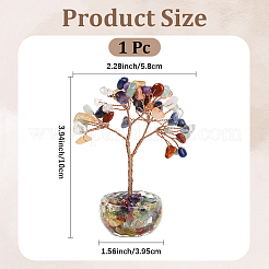 1 pz. decorazioni albero della vita con pietre preziose miste naturali&nbsp;DJEW-DJ0001-08A