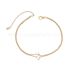 3 шт. 3 стиля латунных браслетов-цепочек из нержавеющей стали 304 с клевером AJEW-AN00748