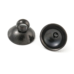304ステンレススチールビーズキャップペンダントベイル  グローブガラスバブルカバーペンダント用  ブラック  5mm  穴：1.50mm&nbsp;STAS-G224-24B-07
