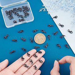 304ステンレススチール製ロブスタークロウ留め金  丸カン付き  電気泳動黒  10x7x3mm  穴：3.2mm  約50個/箱&nbsp;STAS-UN0037-74B