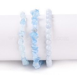 Braccialetti di stirata acquamarina naturale&nbsp;BJEW-JB05649