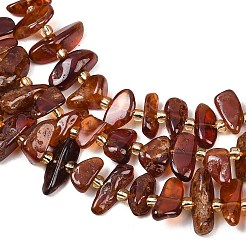 Hilos de perlas de granate naranja natural&nbsp;G-P619-A03-01