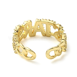 Кольцо из латуни с микропаве из кубического циркония RJEW-Z033-03G