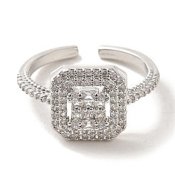 Латунные кольца с цирконием микро паве для женщин RJEW-E295-14P