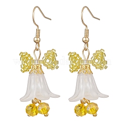 Серьги с подвесками из акрилового цветка&nbsp;EJEW-MZ00591-01