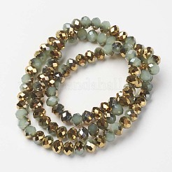 Стеклянные бусины с гальваническим покрытием &nbsp;EGLA-A034-J6mm-O02