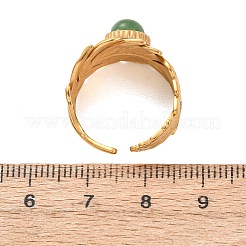 Anelli aperti da donna in ottone con pietre preziose naturali.&nbsp;RJEW-K261-08B-G