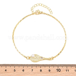 Bracciali in ottone micro pavé con zirconi cubici trasparenti per donna&nbsp;KK-CBA68DA-01