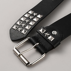 Ceintures en cuir PU platine à chaîne et rivets carrés et étoiles pour jeans&nbsp;AJEW-WH20096-87A