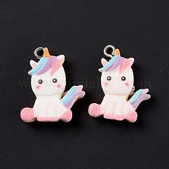 Подвески в виде единорогов из непрозрачной смолы&nbsp;LS-RESI-G040-A01