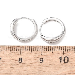 Серьги-кольца Fireworks 925 из стерлингового серебра с микропаве из прозрачных кубических цирконий&nbsp;EJEW-K317-02P