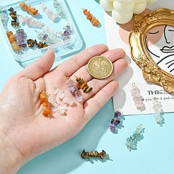 24 шт. 12 стиля подвески и звенья-соединители из натурального кварцевого кристалла&nbsp;PALLOY-YW00048