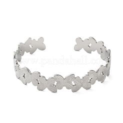 Не тускнеющие браслеты-манжеты из нержавеющей стали 304 в форме бабочки для женщин&nbsp;BJEW-M316-05P