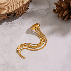 Современные минималистичные серьги-манжеты из нержавеющей стали 304 с цепочкой и кисточкой&nbsp;TC6151