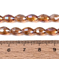 Galvanisieren transparente Glasperlen Stränge&nbsp;LS-GL-N002-01A-A09