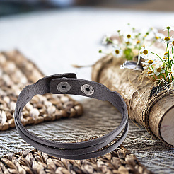 1шт кожаный шнур браслеты-кнопки BJEW-CL0001-01