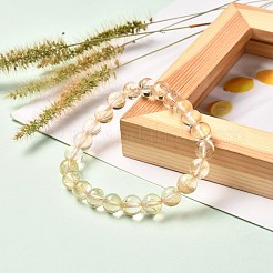Braccialetti elastici di perle di citrino naturale per regali di donne uomini ragazze&nbsp;BJEW-JB06713