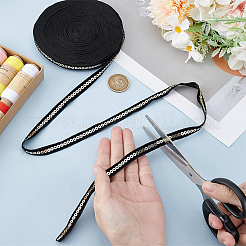 10 ярд черной нейлоновой ленты&nbsp;SRIB-WH0012-09A