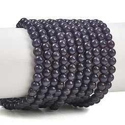 Naturels teints en blanc perles de jade brins&nbsp;GG-CBAEB22-B01-4mm-03