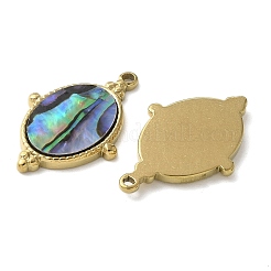 Овальные подвески из натуральной ракушки пауа из нержавеющей стали 304/белой ракушки STAS-U037-08G-02