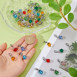 40 pz 10 colori pendenti rotondi in vetro decorazioni&nbsp;HJEW-DC00142