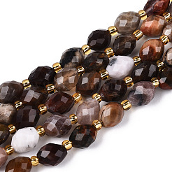 Природные окаменелое дерево бисер пряди G-N342-53-8x6-07