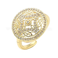 Манжеты из латуни с микро паве кубический цирконий для женщин RJEW-F196-03G