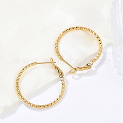女性用304ステンレスフープピアス  リング  ゴールドカラー  29.5x2mm&nbsp;EJEW-B114-02B-G