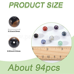 2 звездная чакра тематика натуральная красная радужная яшма & желтый авантюрин & тигровый глаз & зеленый авантюрин & синий пятнистый камень & лазурит & аметист бусины нити G-SP0001-23