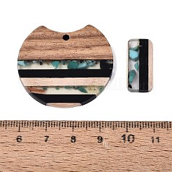 10 pièces 5 styles pendentifs en résine transparente et bois de noyer&nbsp;RESI-N053-08